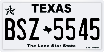 TX license plate BSZ5545
