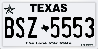 TX license plate BSZ5553