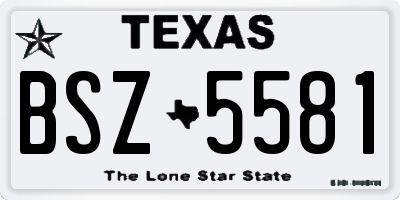 TX license plate BSZ5581