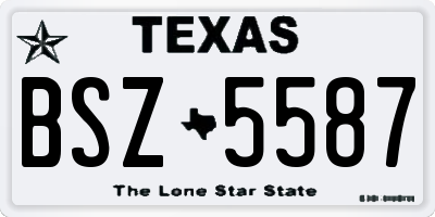 TX license plate BSZ5587