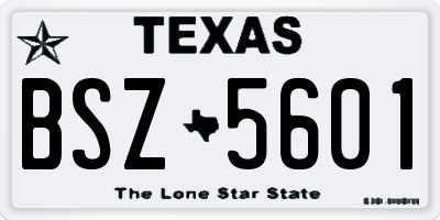 TX license plate BSZ5601