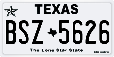 TX license plate BSZ5626