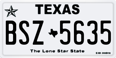 TX license plate BSZ5635