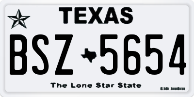 TX license plate BSZ5654