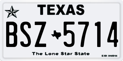 TX license plate BSZ5714