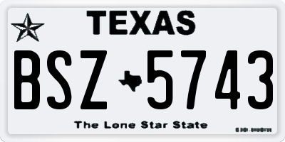 TX license plate BSZ5743
