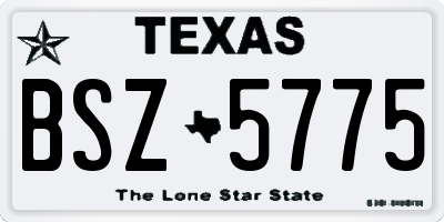 TX license plate BSZ5775
