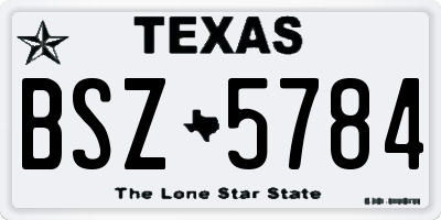 TX license plate BSZ5784