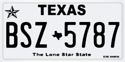 TX license plate BSZ5787