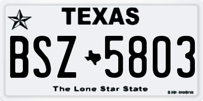 TX license plate BSZ5803