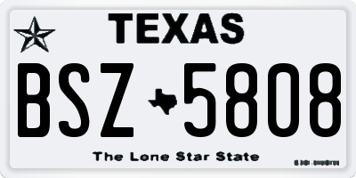 TX license plate BSZ5808