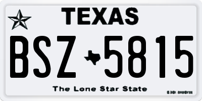 TX license plate BSZ5815
