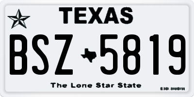 TX license plate BSZ5819