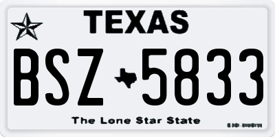 TX license plate BSZ5833