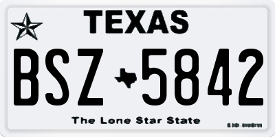 TX license plate BSZ5842