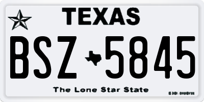 TX license plate BSZ5845