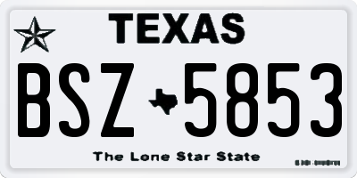 TX license plate BSZ5853