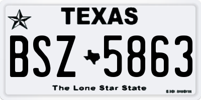 TX license plate BSZ5863