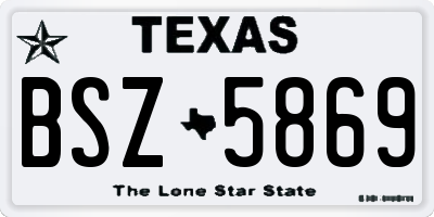 TX license plate BSZ5869