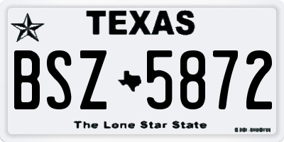 TX license plate BSZ5872