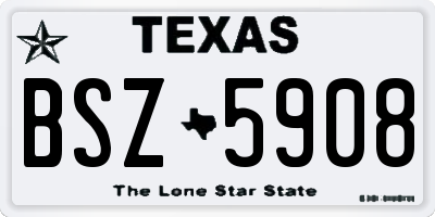 TX license plate BSZ5908