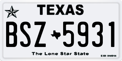 TX license plate BSZ5931