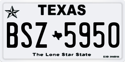 TX license plate BSZ5950