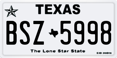 TX license plate BSZ5998
