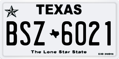 TX license plate BSZ6021