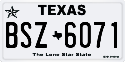 TX license plate BSZ6071