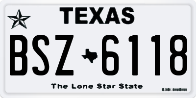 TX license plate BSZ6118