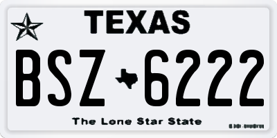 TX license plate BSZ6222