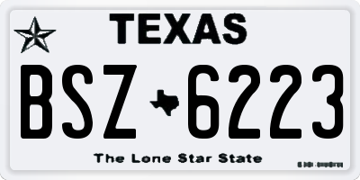 TX license plate BSZ6223