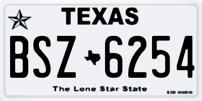 TX license plate BSZ6254
