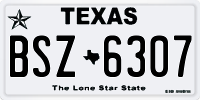 TX license plate BSZ6307