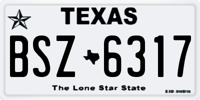 TX license plate BSZ6317
