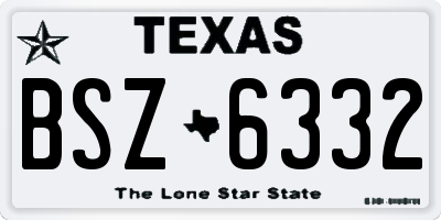 TX license plate BSZ6332