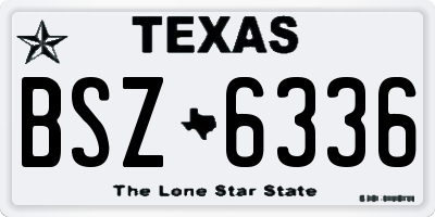 TX license plate BSZ6336
