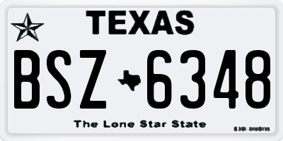 TX license plate BSZ6348