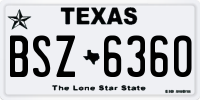TX license plate BSZ6360