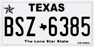 TX license plate BSZ6385
