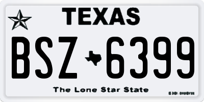TX license plate BSZ6399