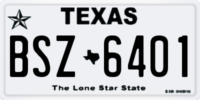 TX license plate BSZ6401