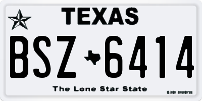 TX license plate BSZ6414