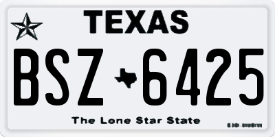 TX license plate BSZ6425