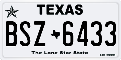 TX license plate BSZ6433