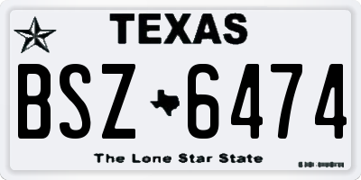TX license plate BSZ6474