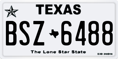 TX license plate BSZ6488