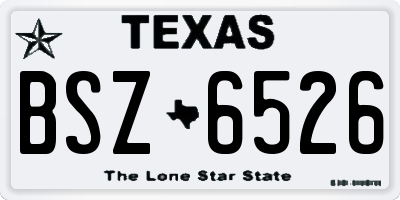 TX license plate BSZ6526