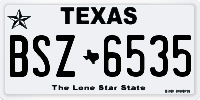 TX license plate BSZ6535